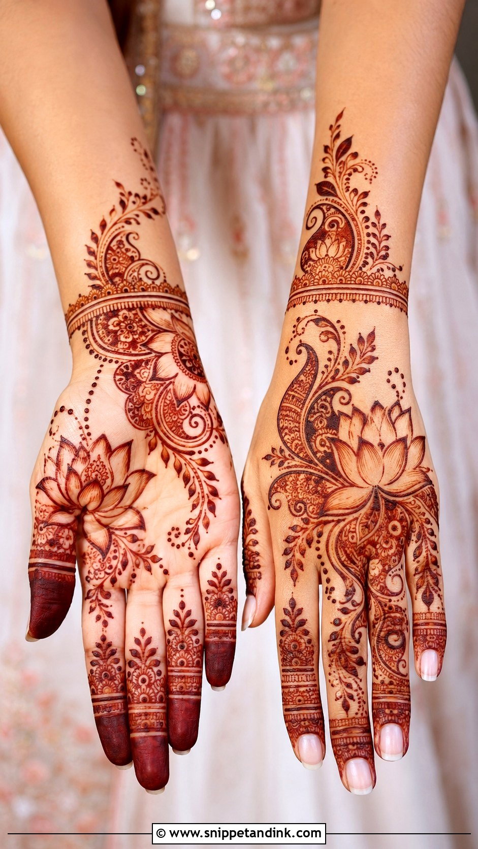 Lotus Dulhan Mehndi Design - Snippet and Ink - 35 Dulhan Mehndi Designs