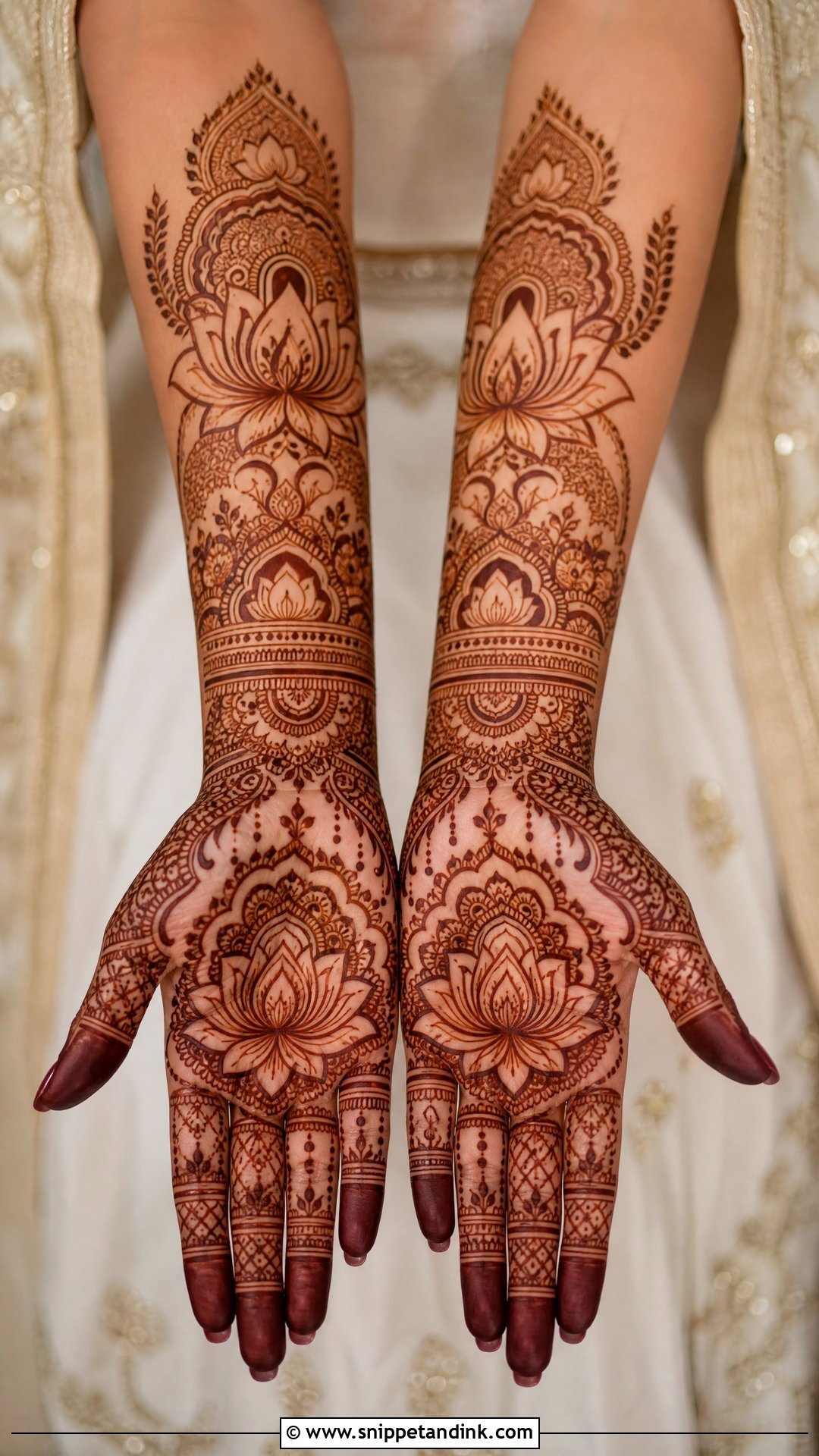 Lotus Dulhan Mehndi Design - Snippet and Ink - 20 Mehndi Dulhan Design Ideas