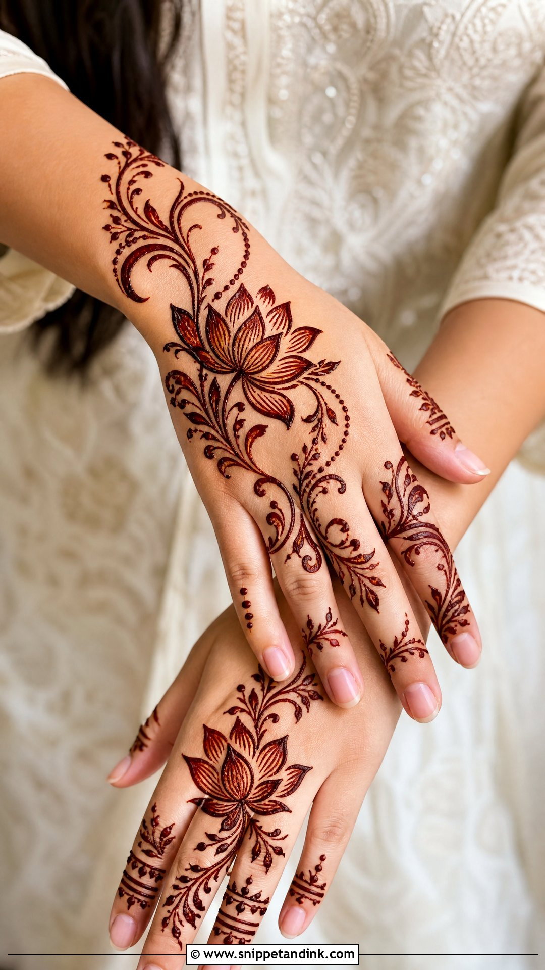 Lotus Eid Mehndi Design - Snippet and Ink - 30 Minimal Lotus Mehndi Design Ideas