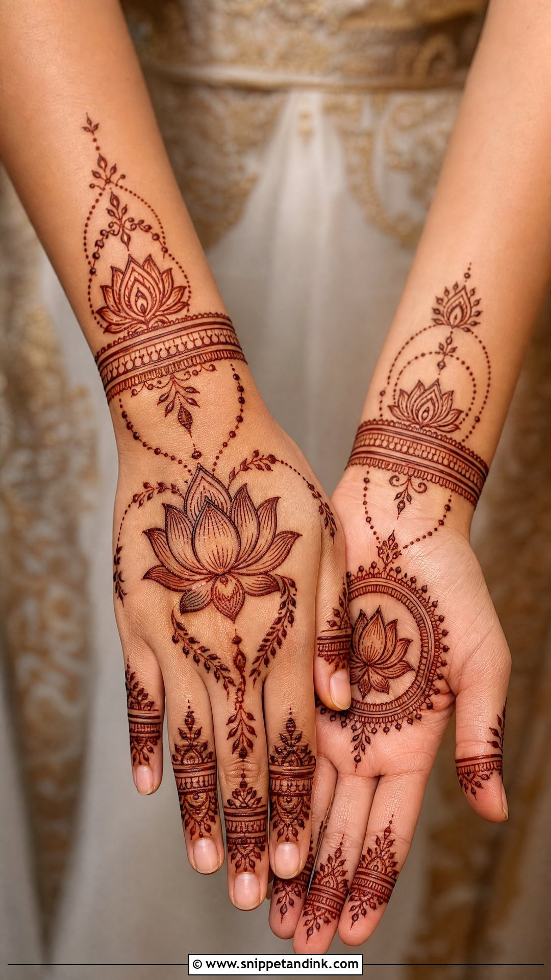 Lotus Engagement Bridal Mehndi Design - Snippet and Ink - 25 Engagement Bridal Mehndi Designs