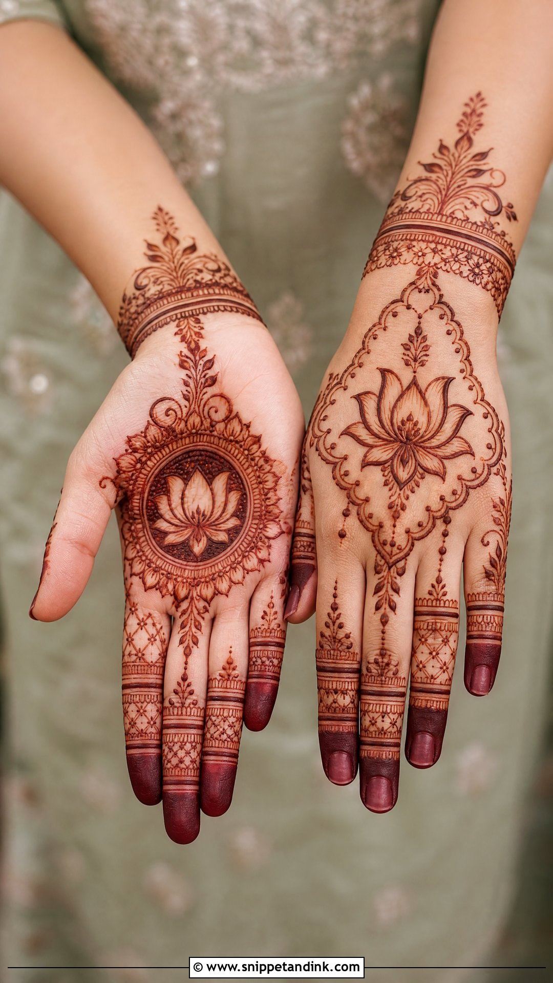 Lotus Engagement Mehndi Design - Snippet and Ink - 30 Mehndi Designs for Engagement Brides