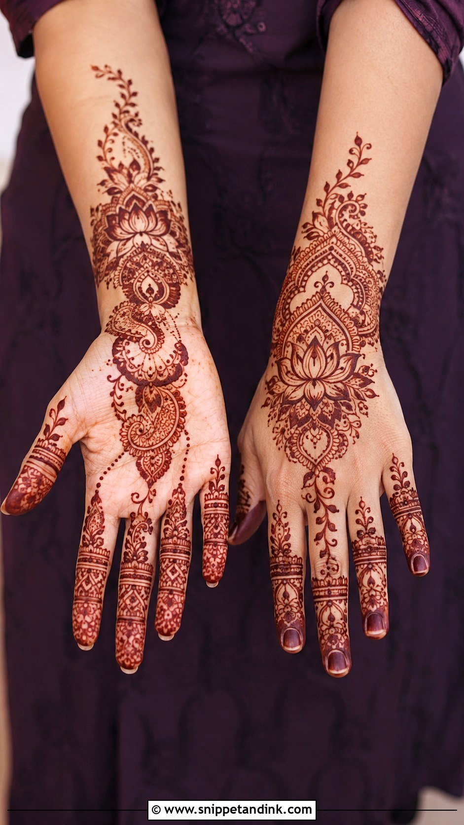 Lotus Fancy Mehndi Design - Snippet and Ink - 35 Fancy Mehndi Designs