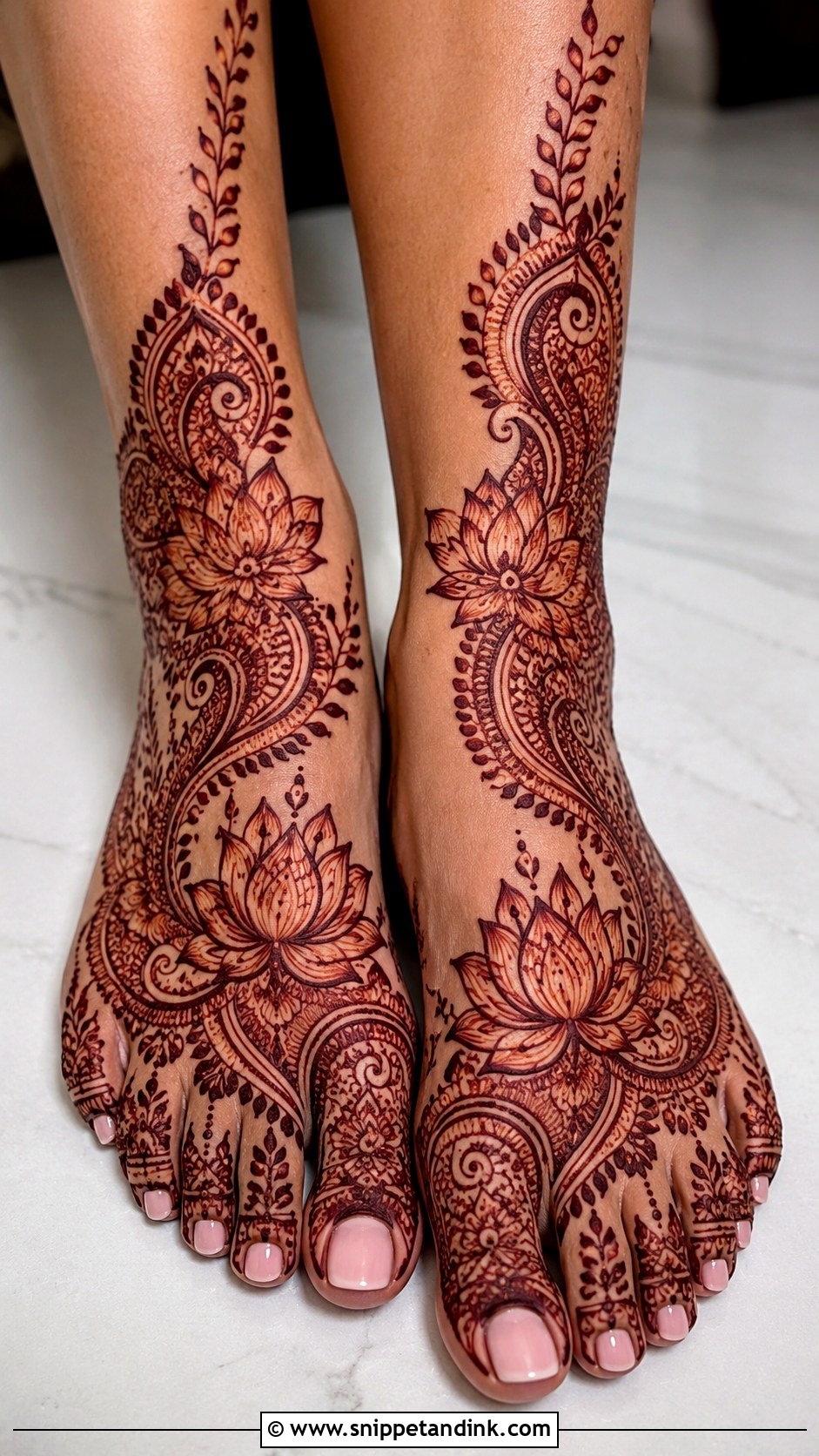 Lotus Feet Mehndi Design - Snippet and Ink - 35 Feet Mehndi Designs