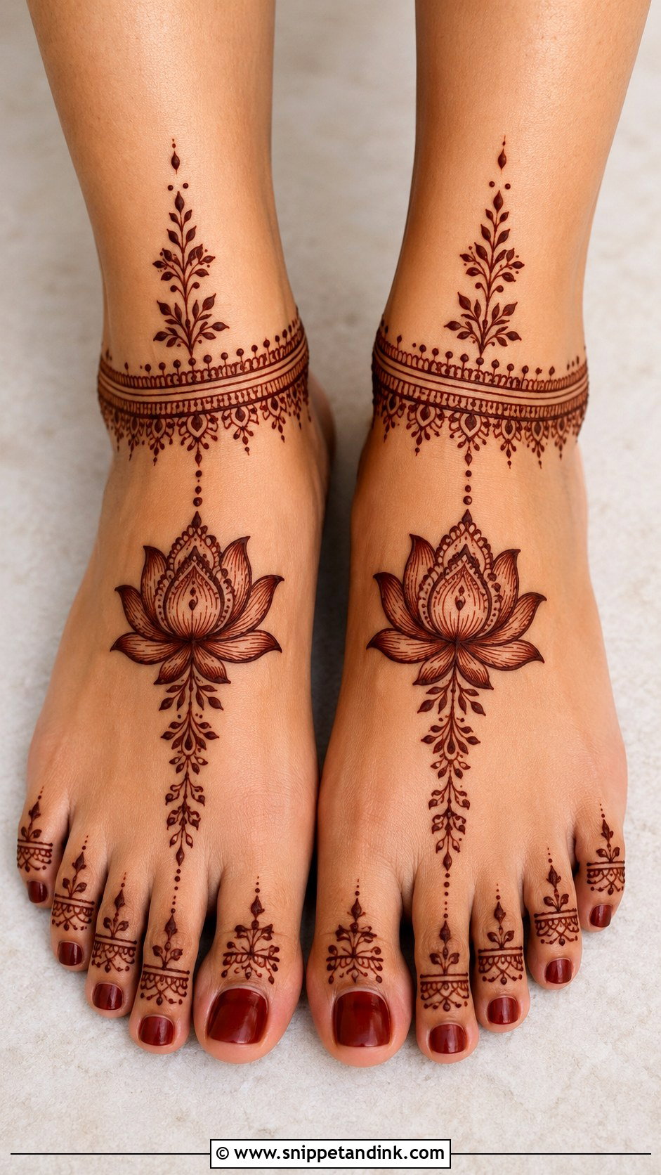 Lotus Feet Mehndi Design - Snippet and Ink - 35 Lotus Mehndi Design Ideas
