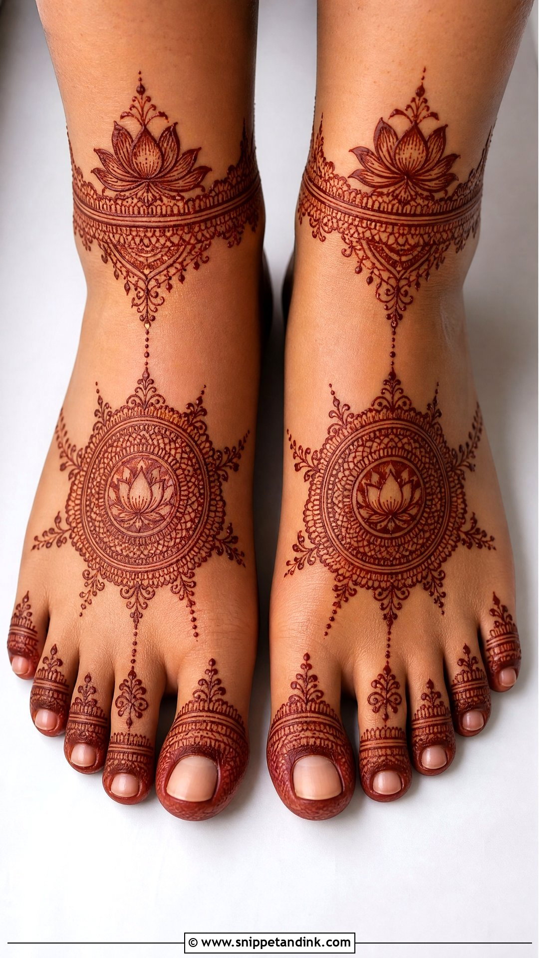 Lotus Feet Mehndi Design - Snippet and Ink - 30 Unique Feet Mehndi Designs