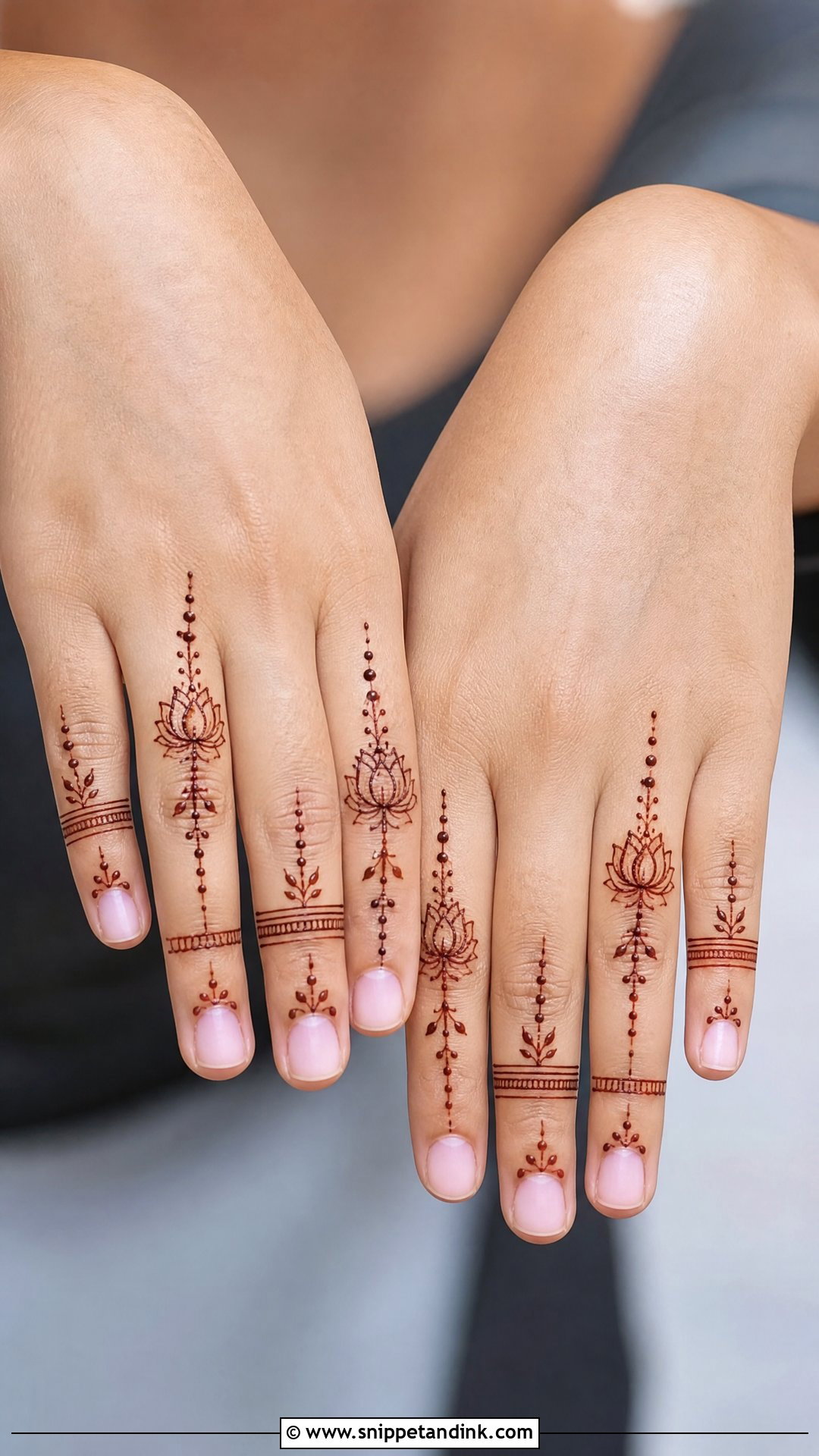 Lotus Finger Mehndi Design - Snippet and Ink - 30 Minimal Lotus Mehndi Design Ideas
