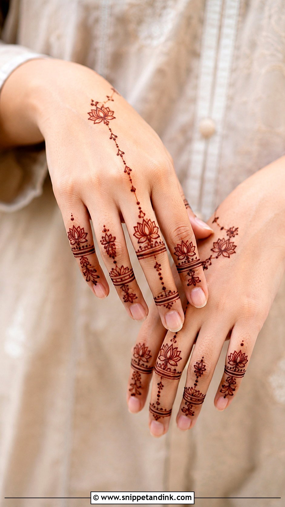 Lotus Finger Mehndi Design - Snippet and Ink - 30 Lotus Flower Mehndi Design Ideas