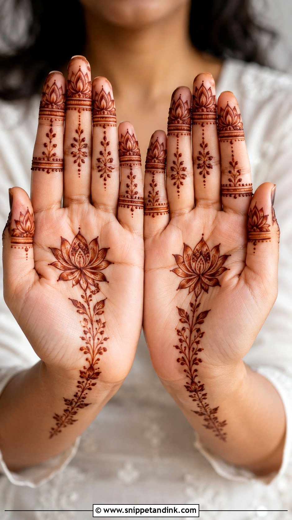 Lotus Fingers Mehndi Design - Snippet and Ink - 35 Fingers Mehndi Design Ideas