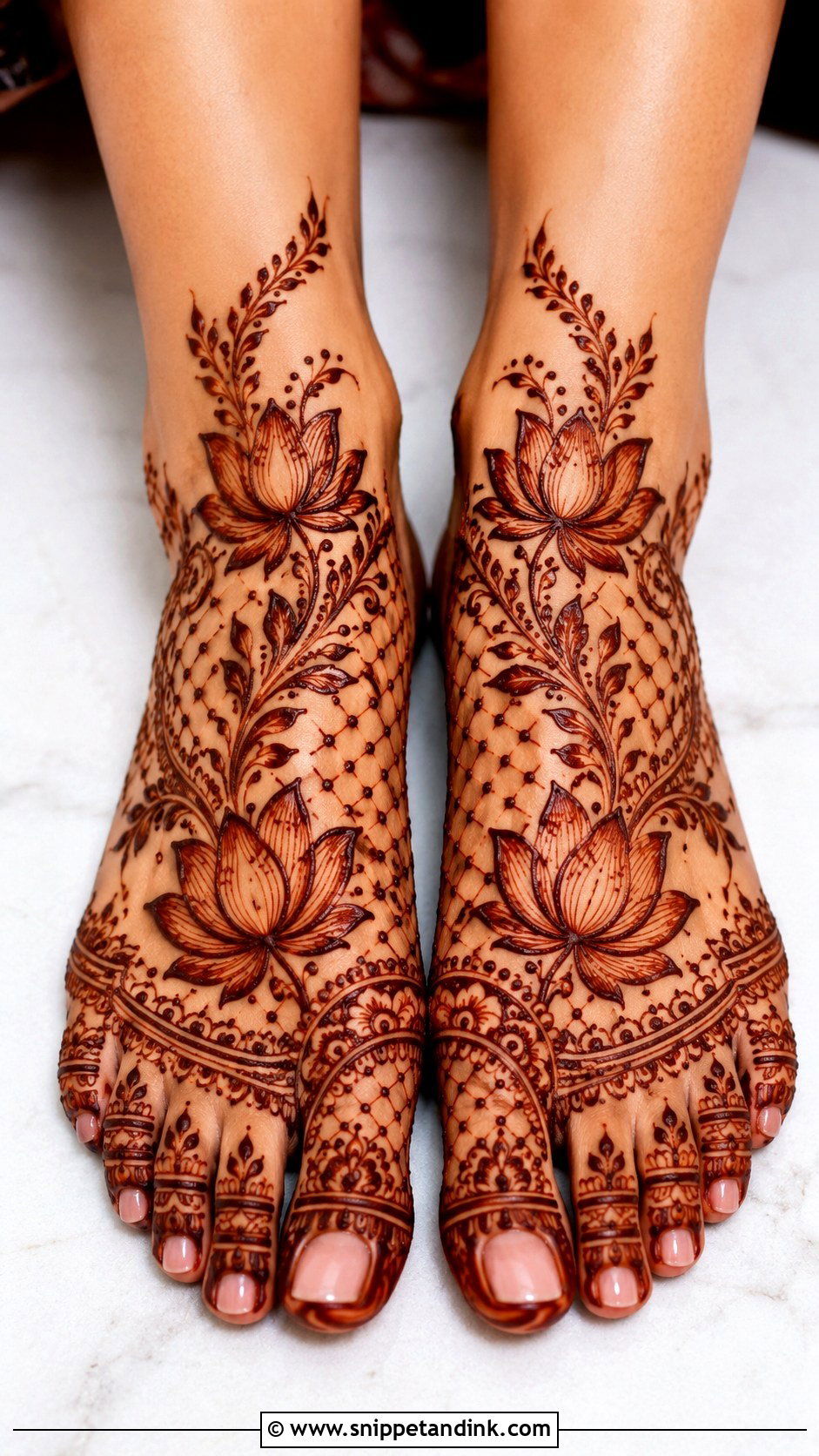 Lotus Foot Mehndi Design - Snippet and Ink - 35 Foot Mehndi Designs