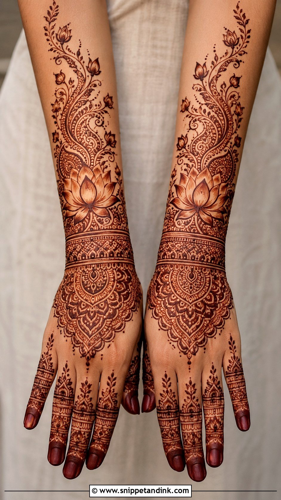 Lotus Forearm Mehndi Design - Snippet and Ink - 35 Lotus Mehndi Design Ideas