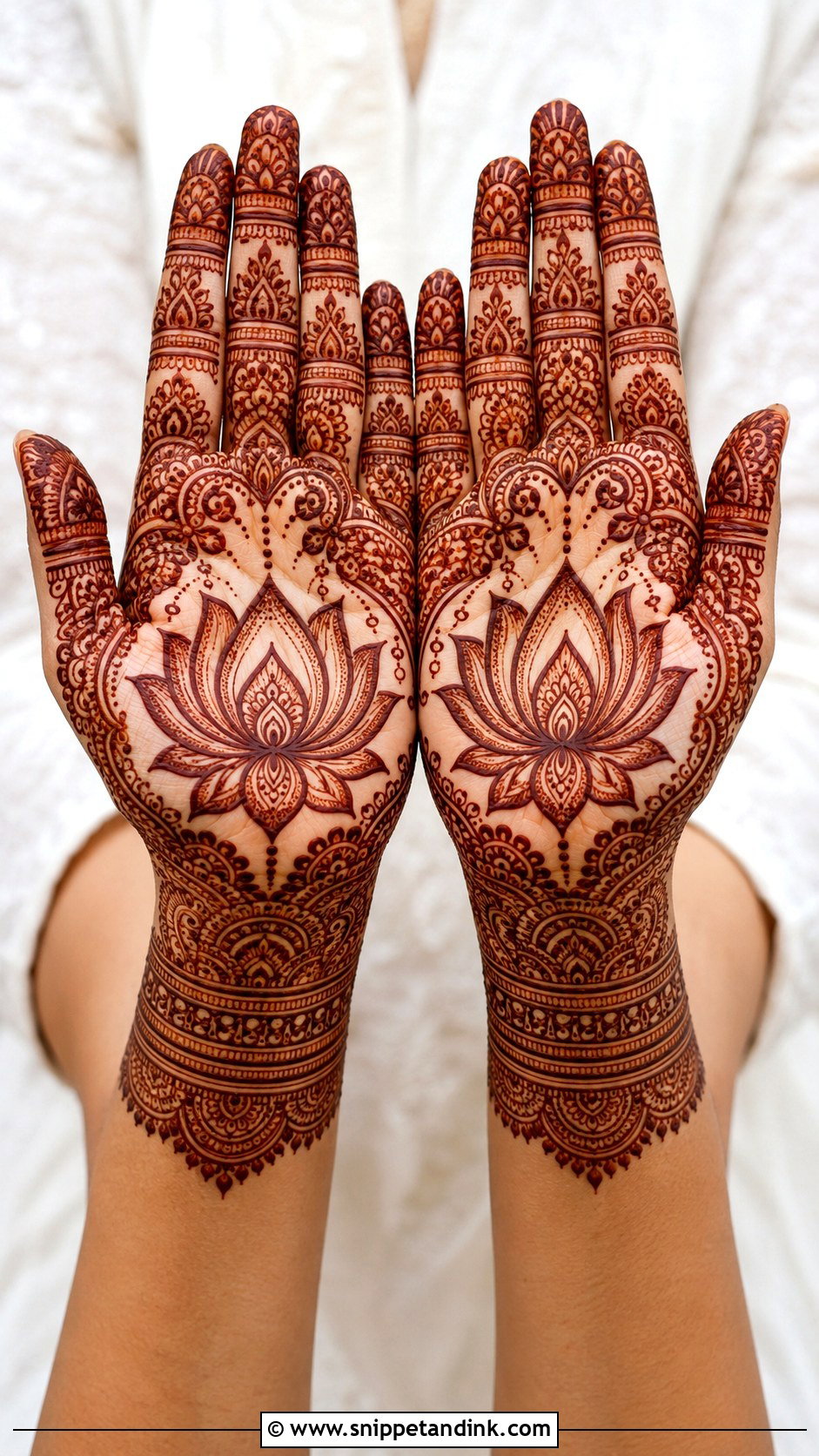 Lotus Front Hand Mehndi Design - Snippet and Ink - 35 Beautiful Front Hand Mehndi Design Ideas