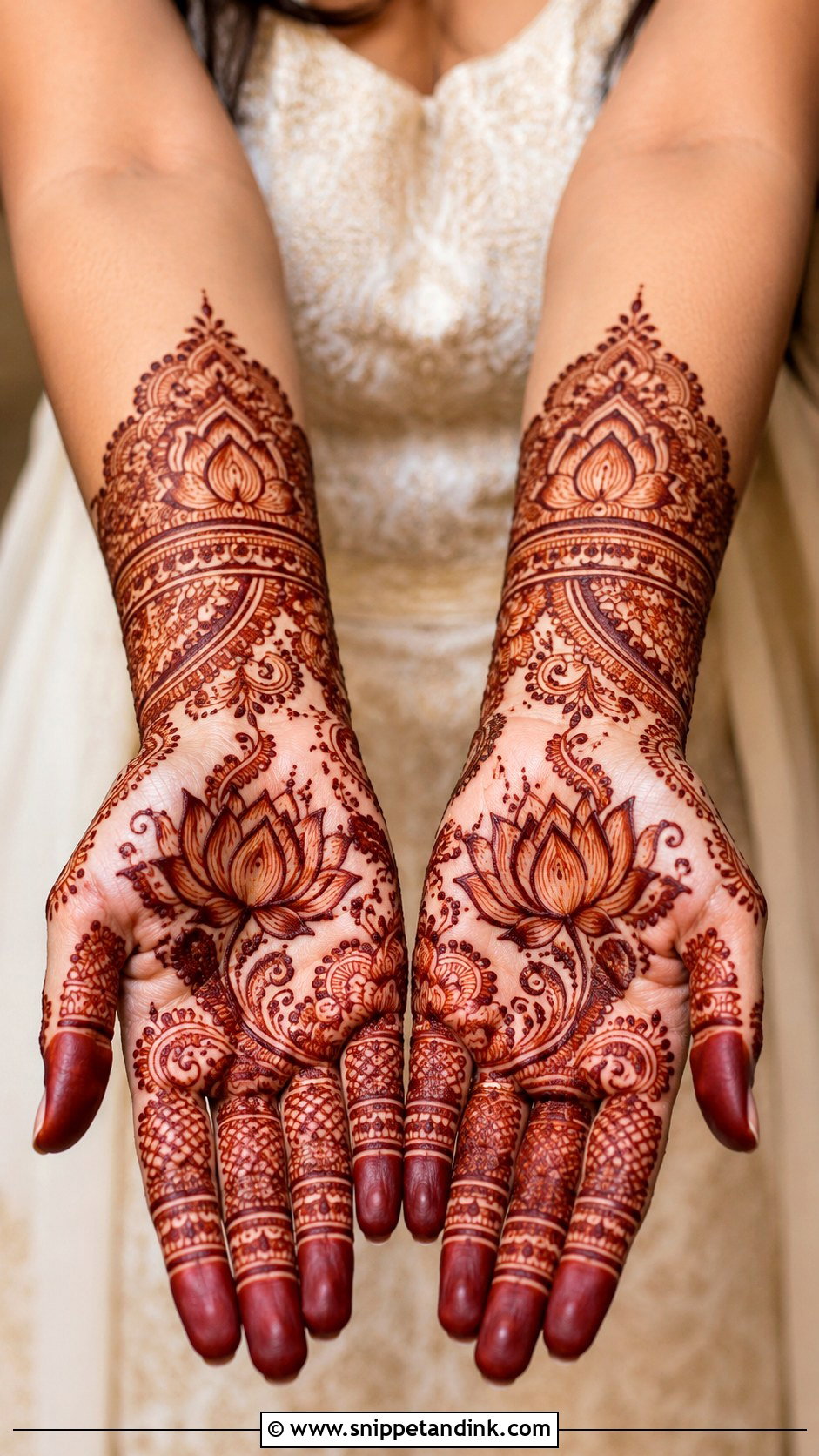 Lotus Front Hand Mehndi Design - Snippet and Ink - 35 Latest Front Hand Mehndi Designs