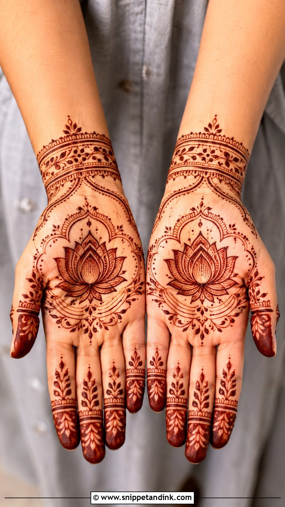 Lotus Front Hand Mehndi Design - Snippet and Ink - 35 Simple Unique Front Hand Mehndi Designs