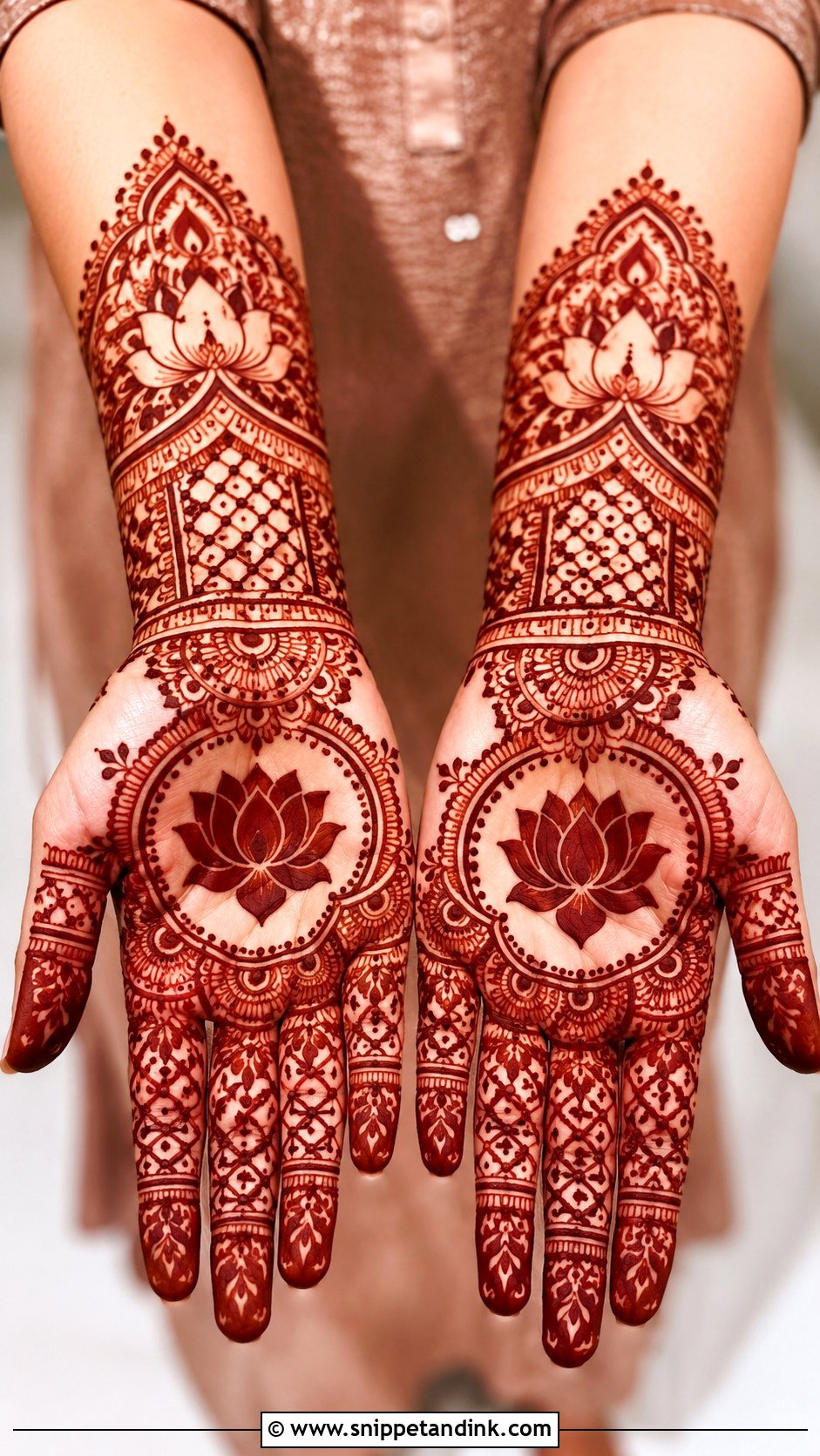 Lotus Front Hand Mehndi Design - Snippet and Ink - 35 Trendy Front Hand Mehndi Designs