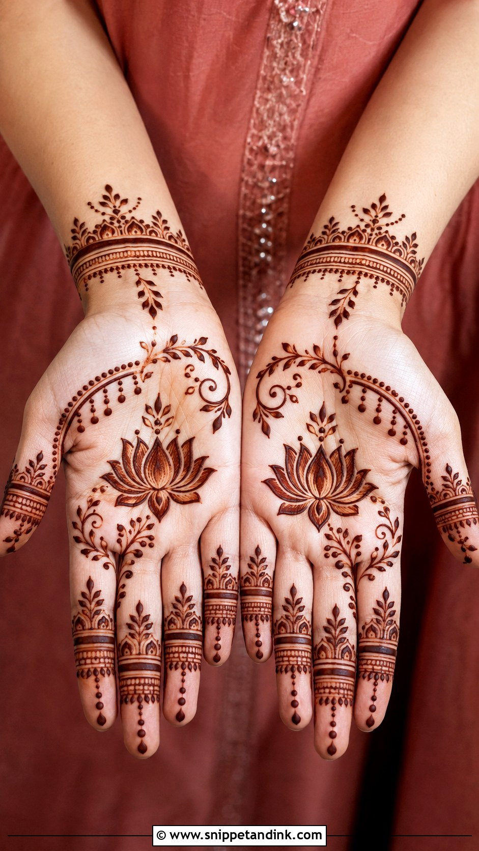 Lotus Front Hand Mehndi Design - Snippet and Ink - 30 Lotus Flower Mehndi Design Ideas