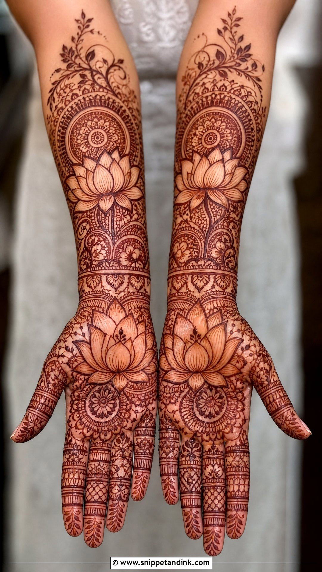 Lotus Full Hand Bridal Mehndi Design - Snippet and Ink - 20 Full Hand Bridal Mehendi Mehndi Design Ideas