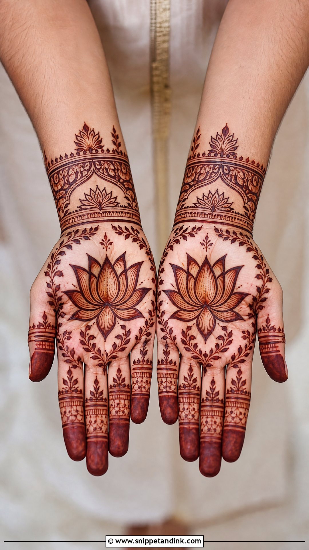Lotus Groom Mehndi Design - Snippet and Ink - 30 Mehndi Designs for Groom for Men