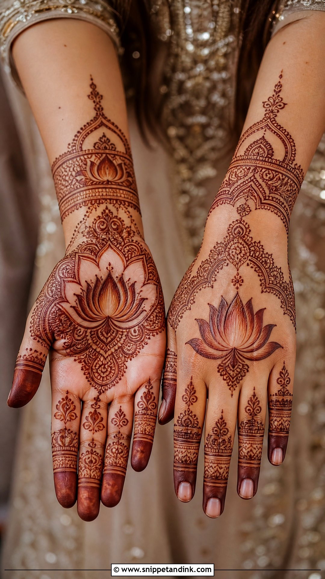 Lotus Hindu Bridal Mehndi Design - Snippet and Ink - 25 Hindu Bridal Mehndi Designs