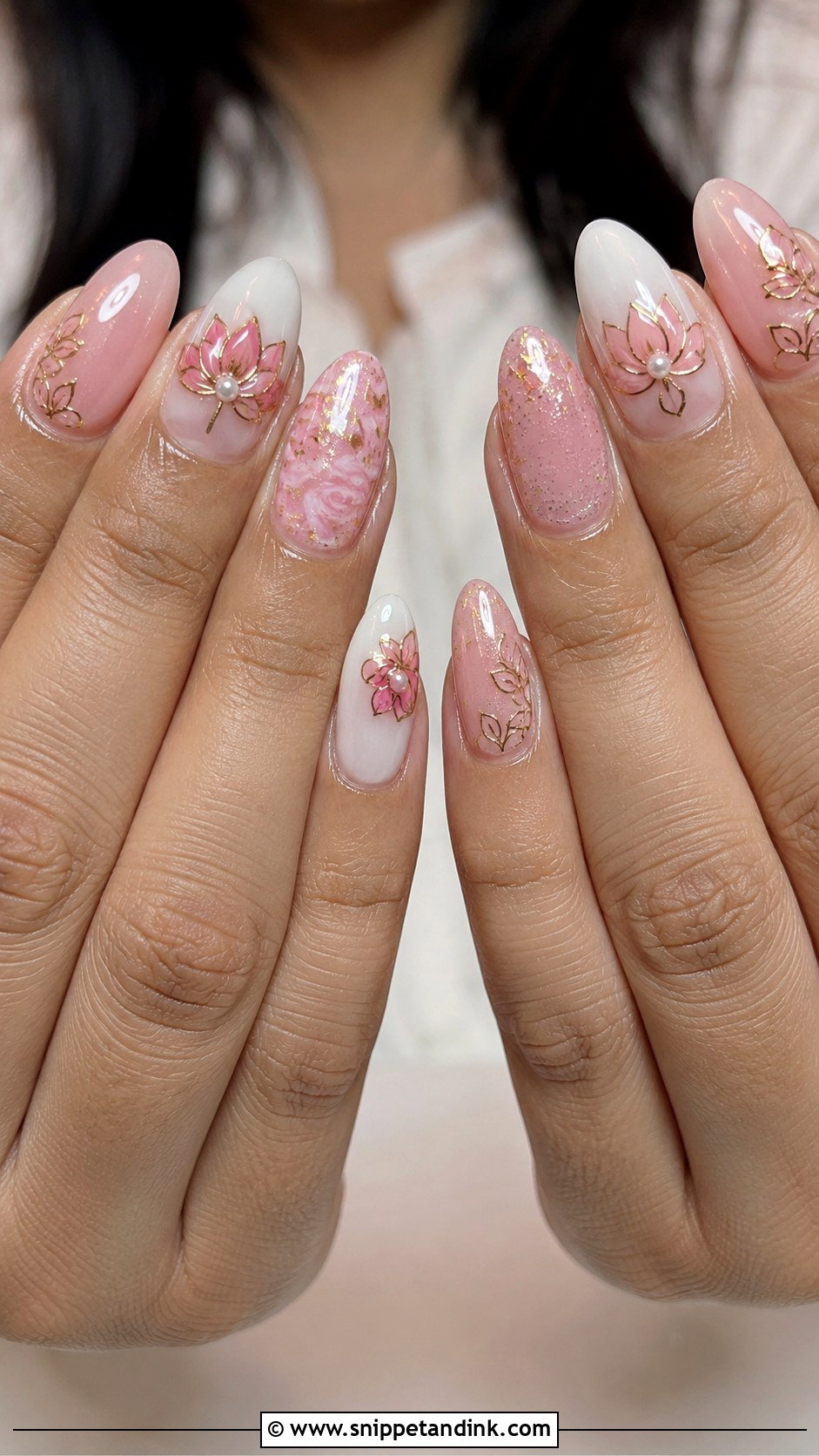 Lotus Indian Bridal Nail Extensions - Snippet and Ink - 20 Indian Bridal Nail Extension Designs