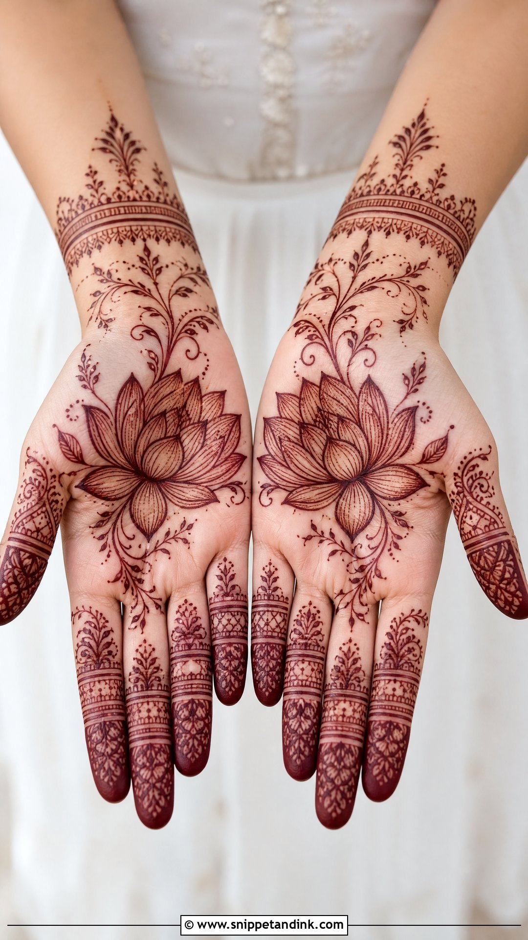 Lotus Inside Mehndi Design - Snippet and Ink - 25 Inside Mehndi Designs