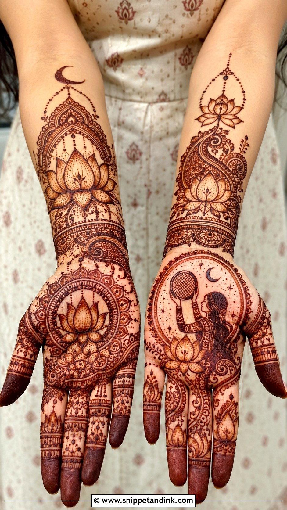 Lotus Karva Chauth Mehndi Design - Snippet and Ink - 35 Karva Chauth Mehndi Designs