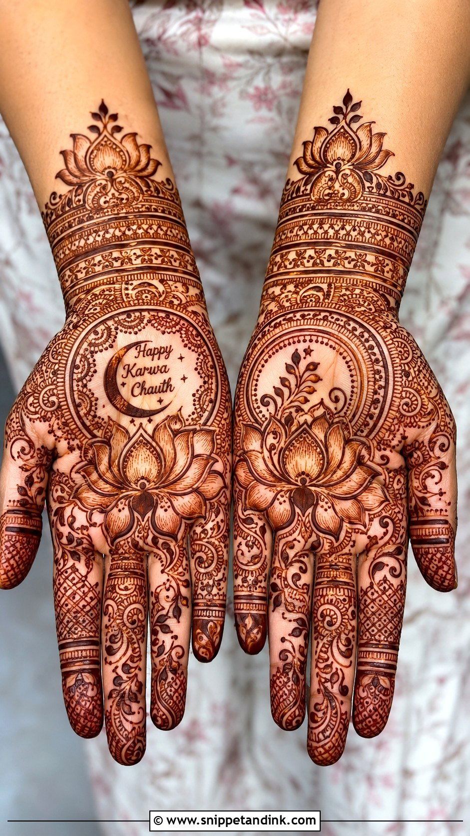 Lotus Karwa Chauth Mehndi Design - Snippet and Ink - 35 Lotus Mehndi Design Ideas