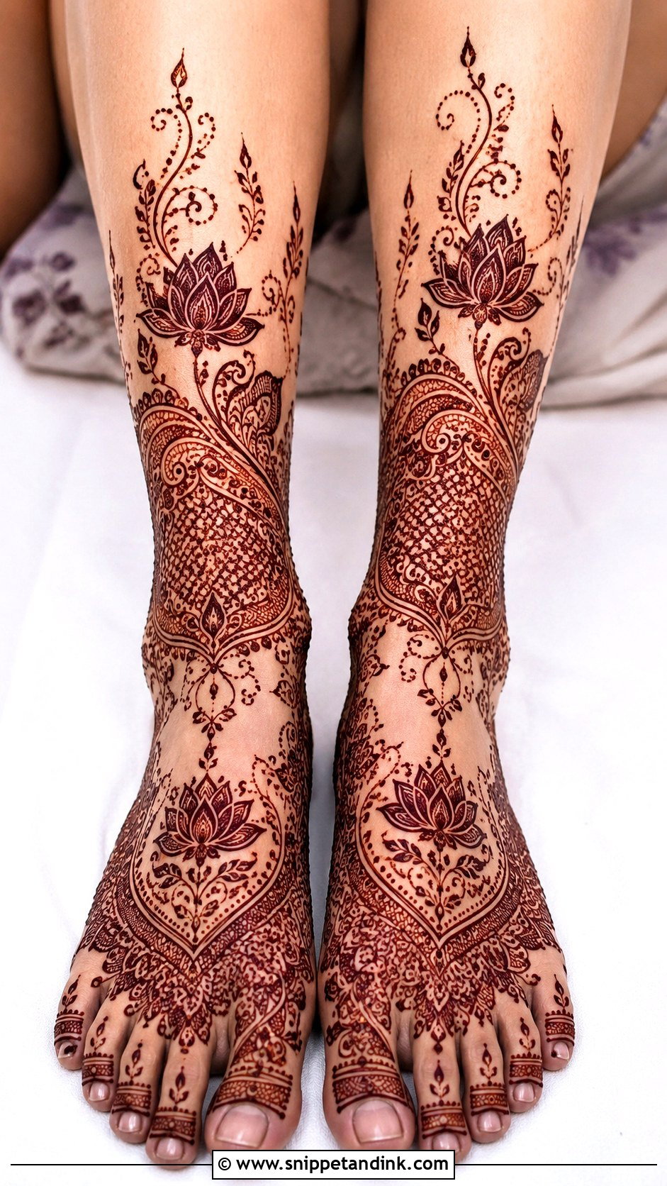Lotus Legs Mehndi Design - Snippet and Ink - 35 Legs Mehndi Design Ideas