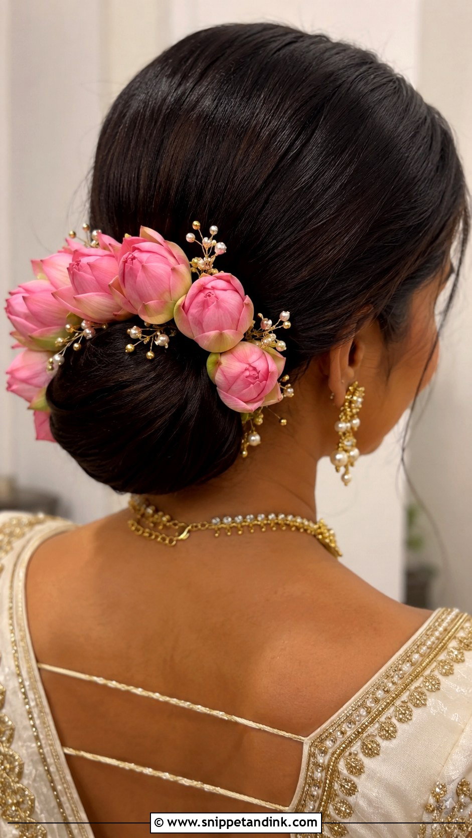 Lotus Low Bun - Snippet and Ink - 20 Lotus Bridal Hairstyles