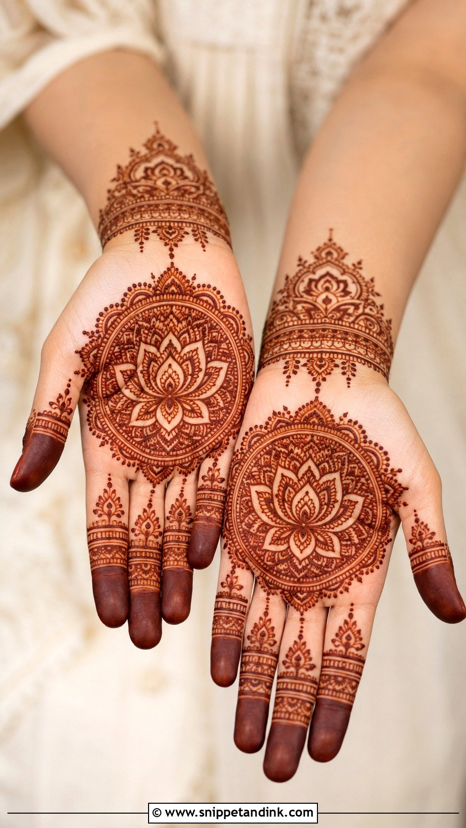 Lotus Mandala Mehndi Design - Snippet and Ink - 30 Lotus Flower Mehndi Design Ideas