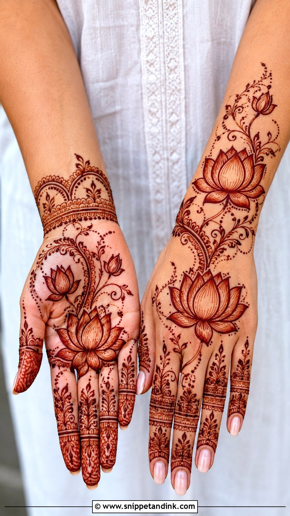 Lotus Mehndi Design - Snippet and Ink - 30 Elegant Mehndi Designs