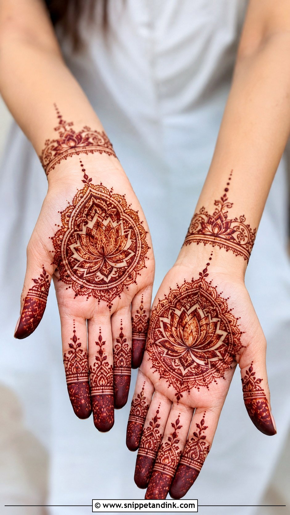 Lotus Mehndi Design - Snippet and Ink - 35 Mehndi Designs 2025