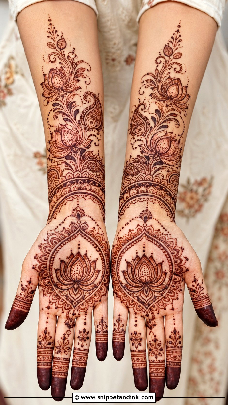 Lotus Mehndi Design - Snippet and Ink - 35 Traditional Mehndi Designs