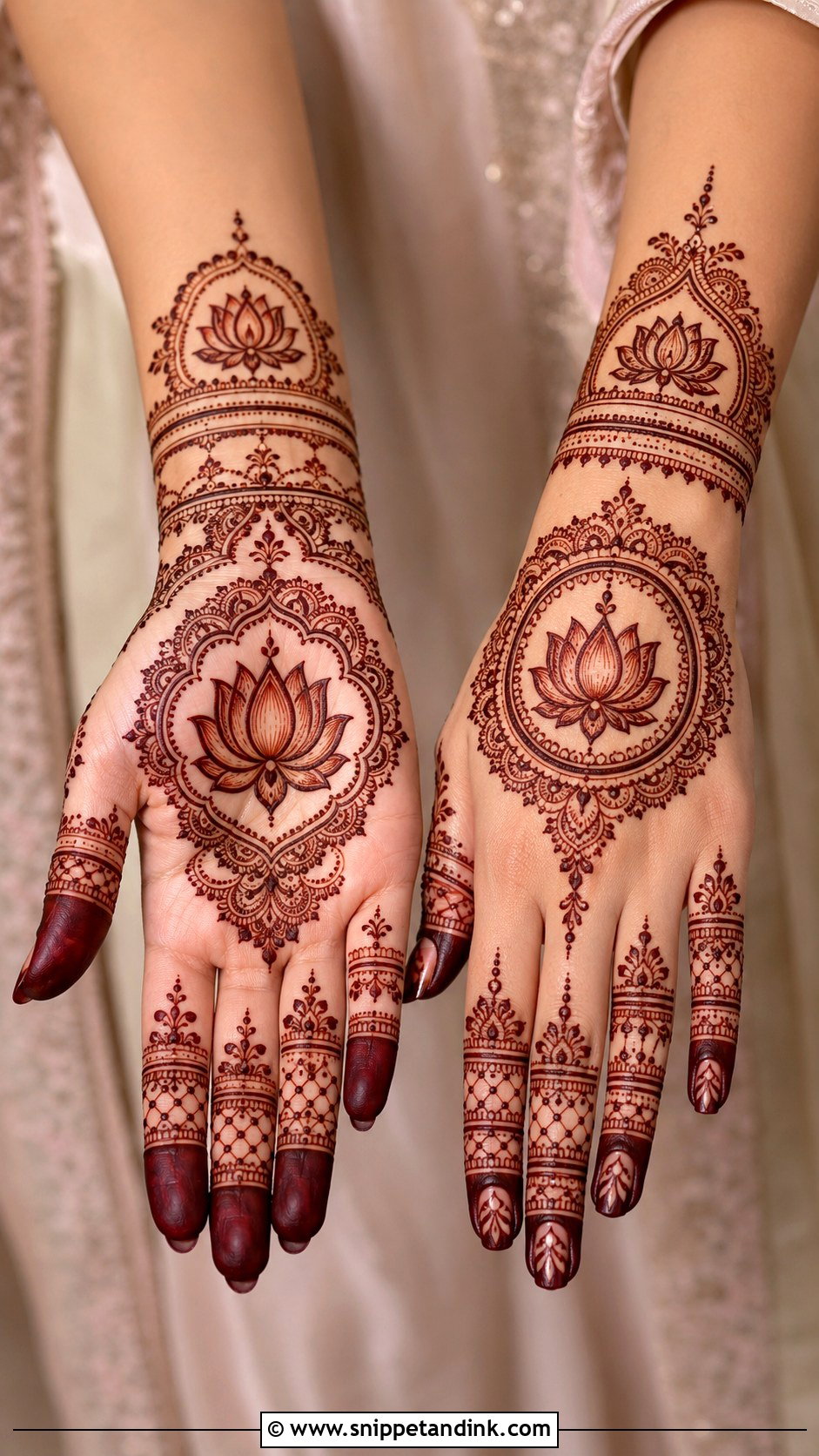 Lotus Mehndi Design - Snippet and Ink - 35 Henna (Mehndi) Design Ideas