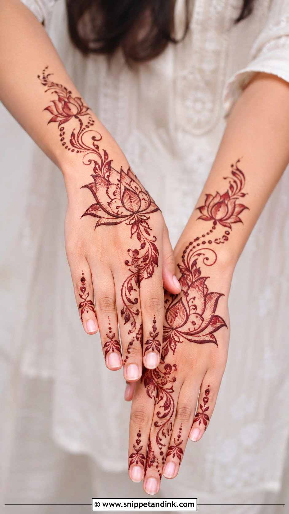 Lotus Mehndi Design For Eid - Snippet and Ink - 30 Lotus Flower Mehndi Design Ideas