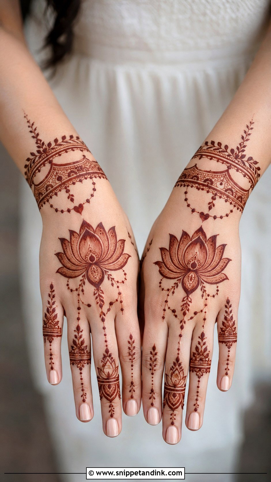 Lotus Mehndi Design For Engagement - Snippet and Ink - 30 Lotus Flower Mehndi Design Ideas