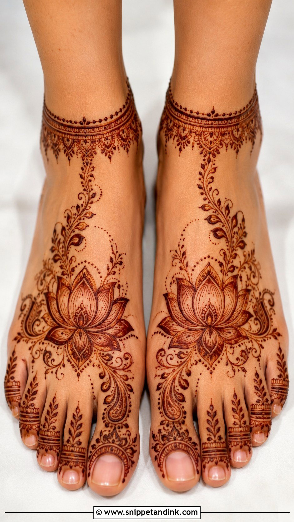 Lotus Mehndi Design For Feet - Snippet and Ink - 30 Lotus Flower Mehndi Design Ideas