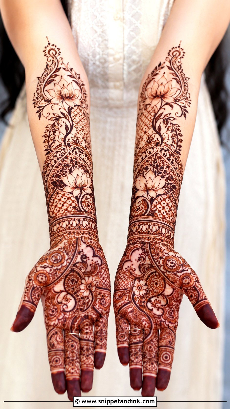 Lotus Mehndi Design For Forearm - Snippet and Ink - 30 Lotus Flower Mehndi Design Ideas