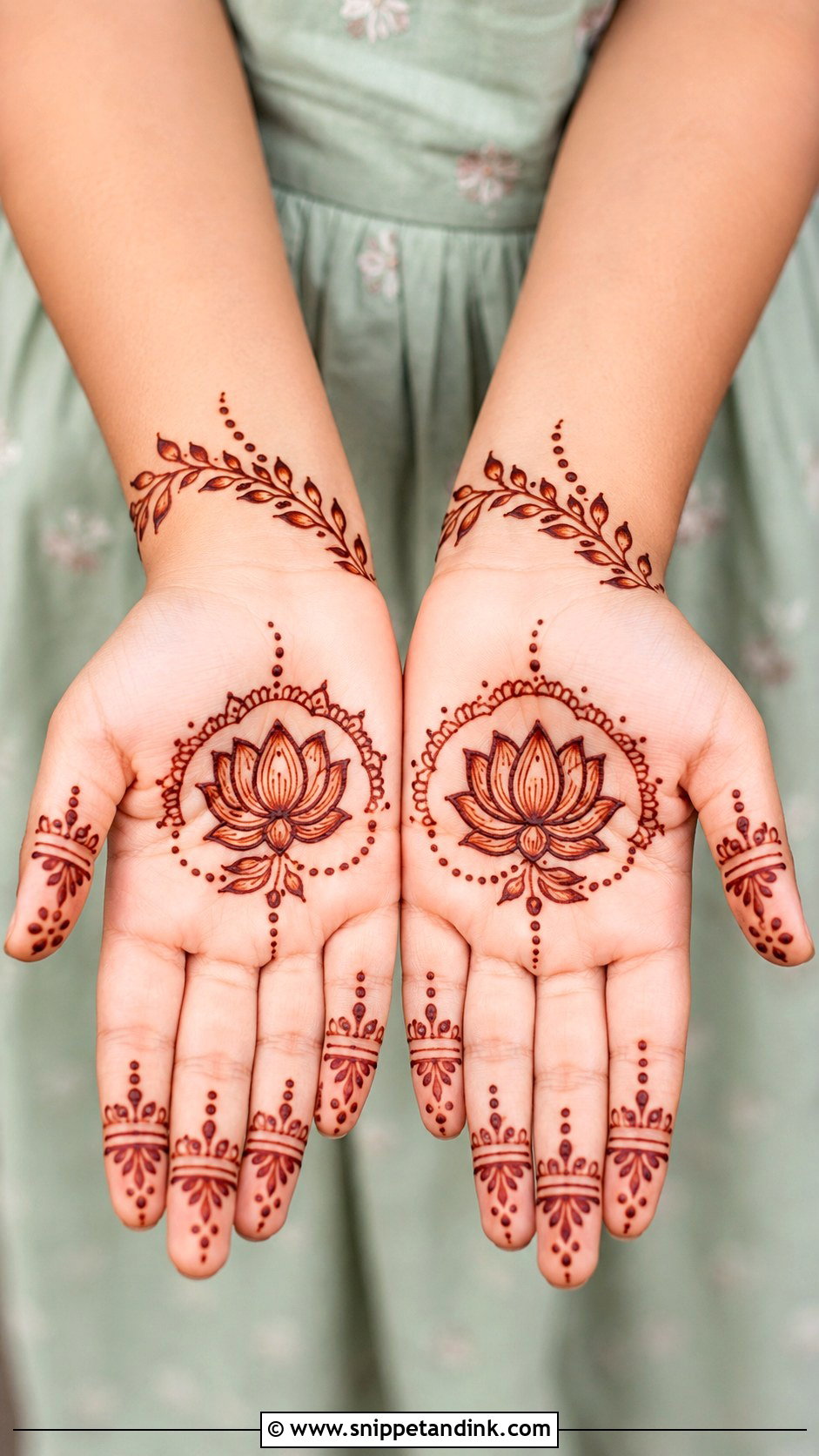 Lotus Mehndi Design For Kids - Snippet and Ink - 30 Cute Mehndi Designs for Kids