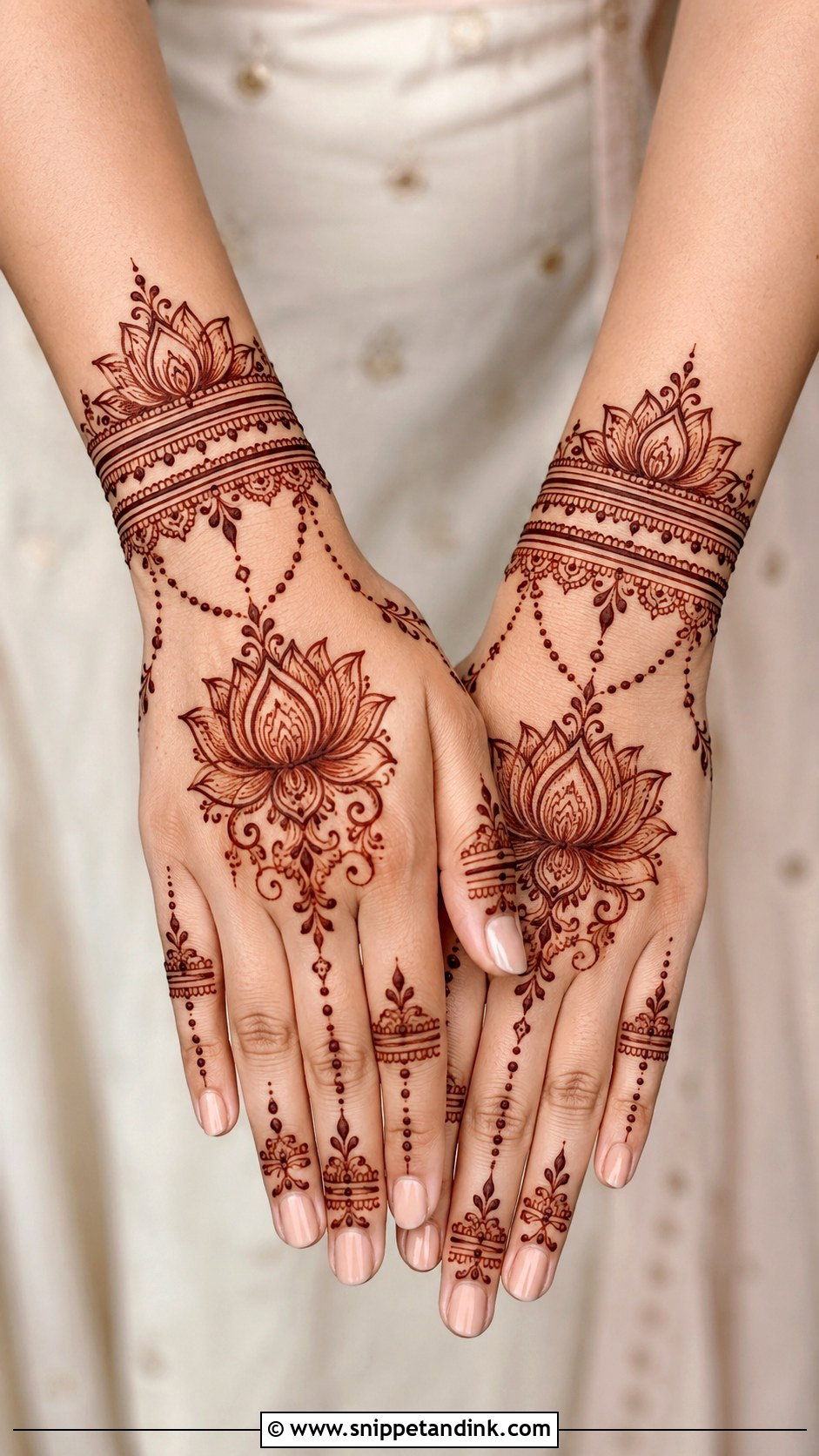 Lotus Mehndi Design For Wrist - Snippet and Ink - 30 Lotus Flower Mehndi Design Ideas