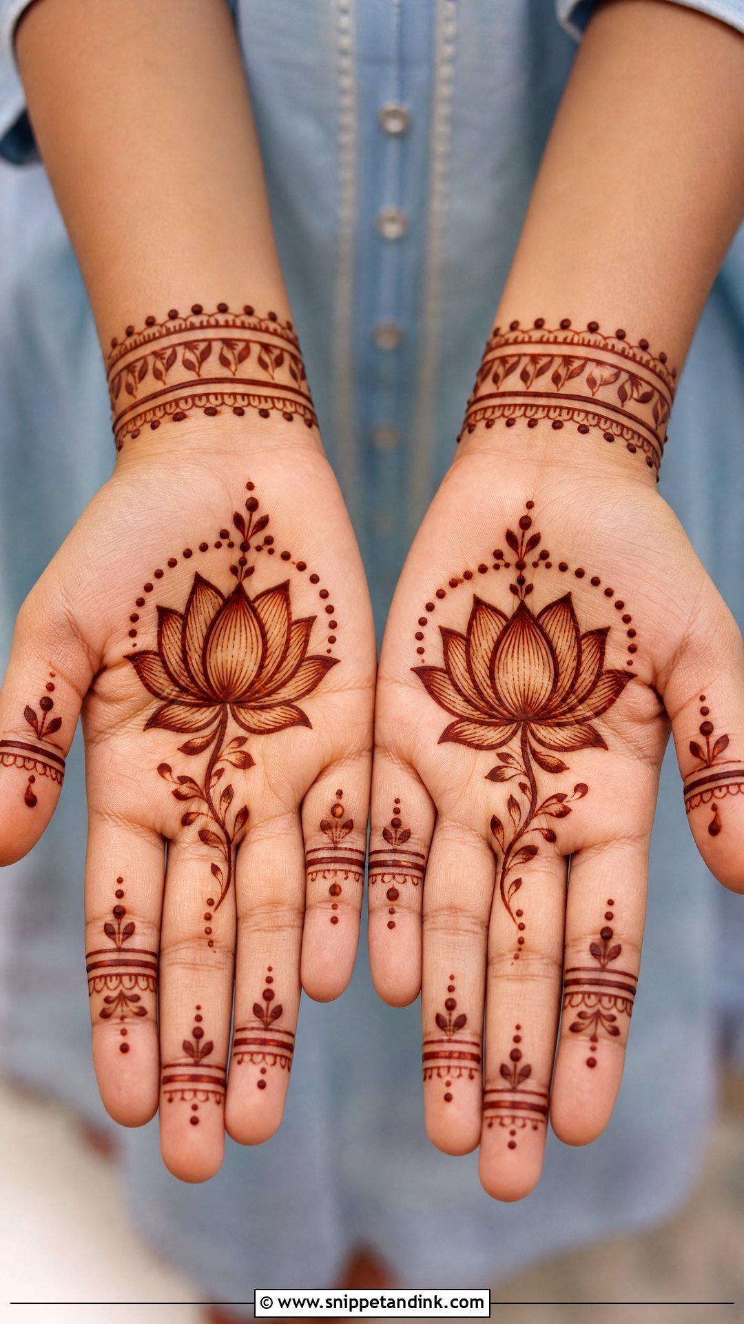 Lotus Mehndi Design for Children - Snippet and Ink - 30 Mehndi Designs for Children
