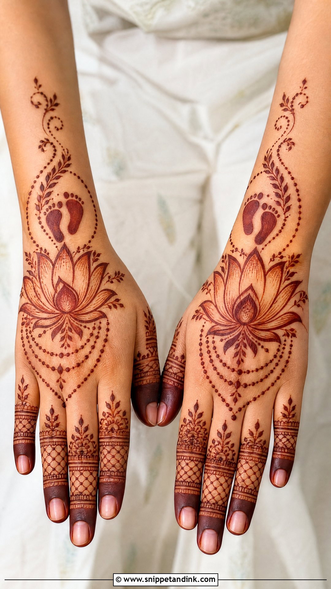 Lotus Mundan Ceremony Mehndi Design - Snippet and Ink - 20 Mundan Ceremony Mehndi Designs