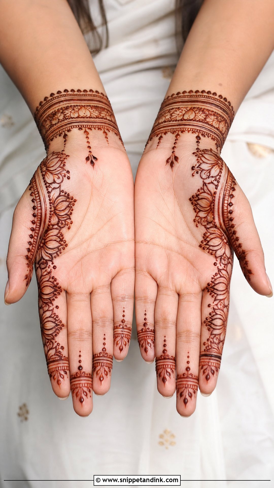 Lotus Palm Cuff Mehndi Design - Snippet and Ink - 30 Minimal Lotus Mehndi Design Ideas
