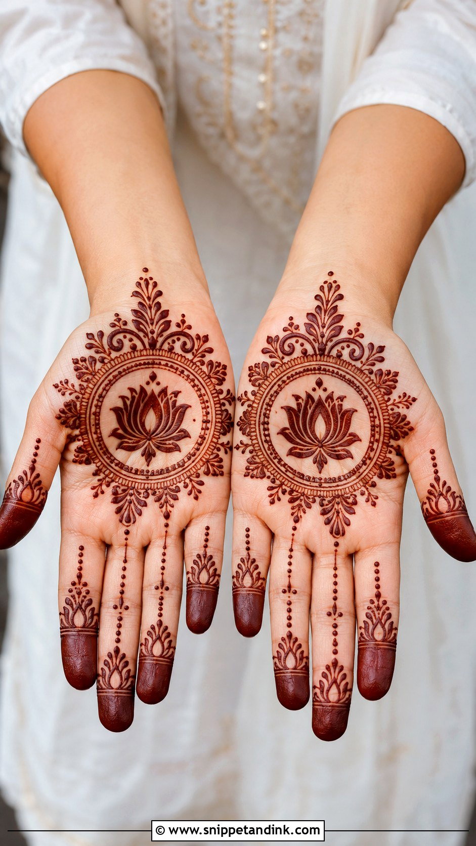 Lotus Palm Mehndi Design - Snippet and Ink - 35 Lotus Mehndi Design Ideas