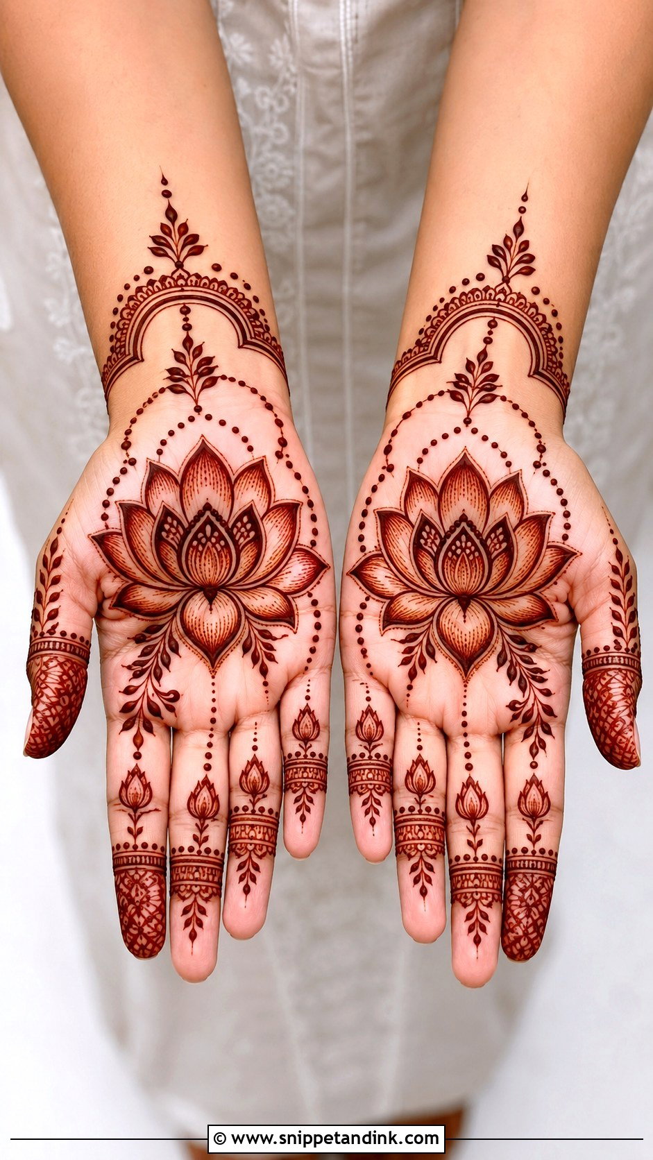 Lotus Palm Mehndi Design - Snippet and Ink - 35 Unique Palm Mehndi Design Ideas