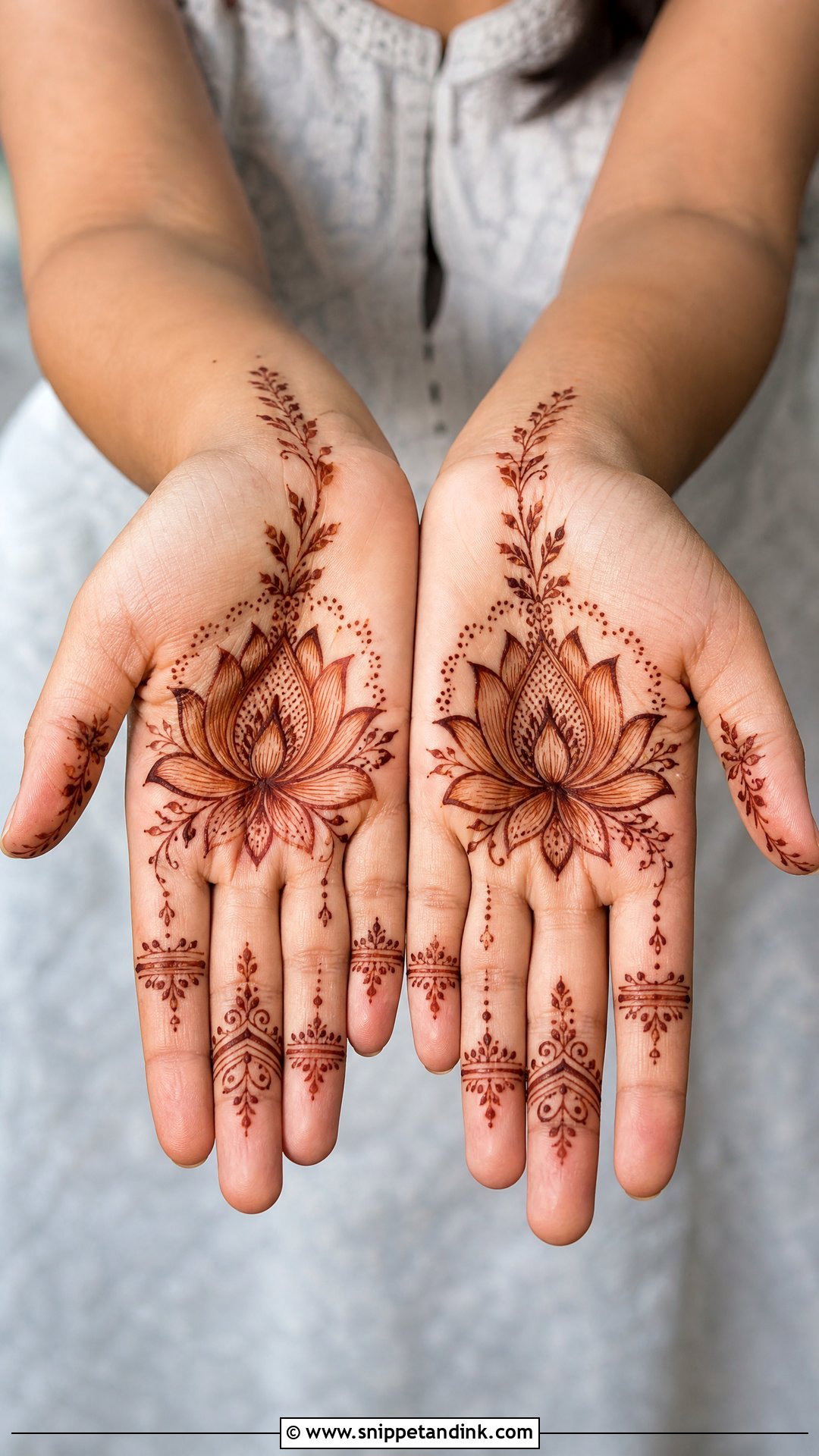 Lotus Palm Mehndi Design - Snippet and Ink - 30 Beautiful Palm Mehndi Design Ideas