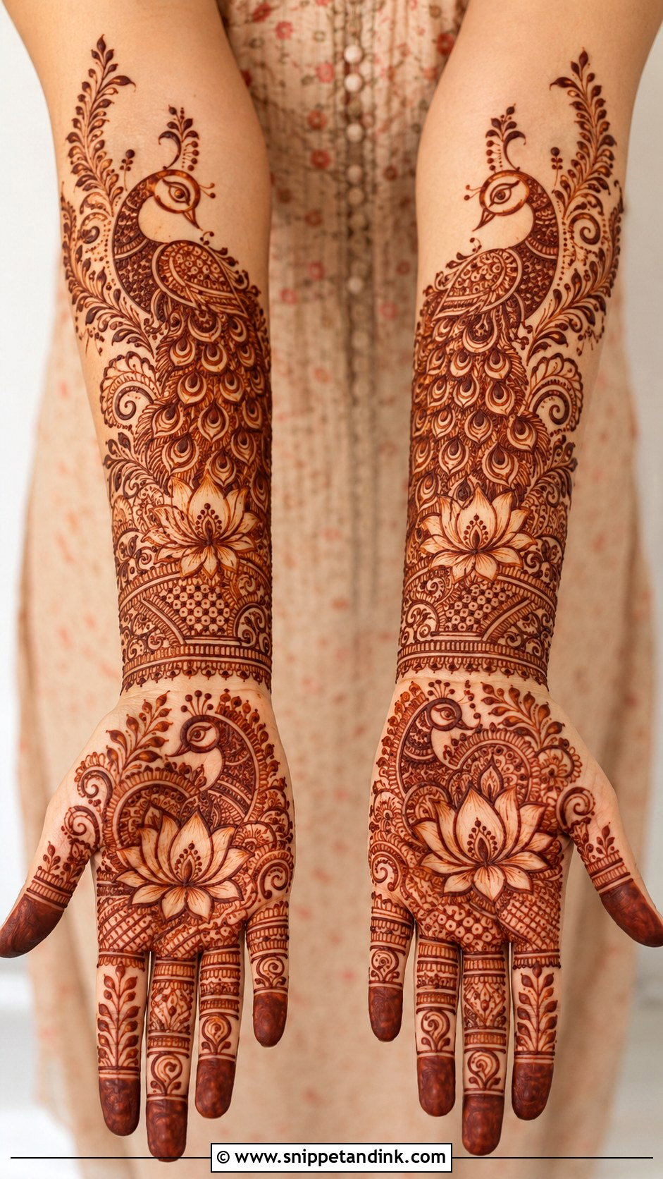 Lotus Peacock Mehndi Design - Snippet and Ink - 35 Lotus Mehndi Design Ideas