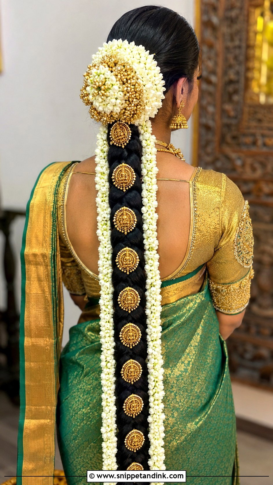 Lotus Poola Jada Bridal Hairstyle - Snippet and Ink - 15 Poola Jadalu Bridal Hairstyles