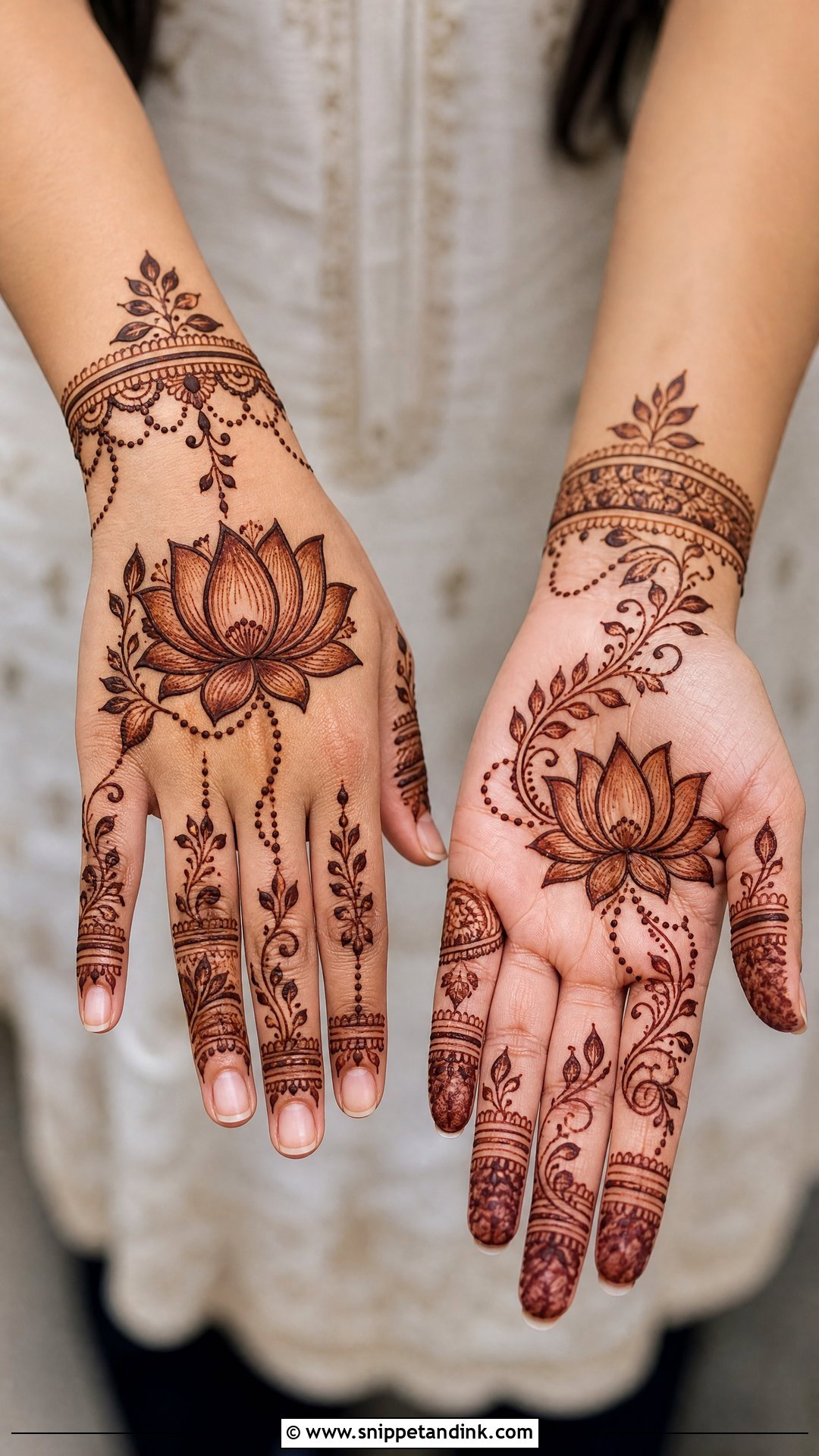 Lotus Rakhi Mehndi Design - Snippet and Ink - 30 Rakhi Mehndi Designs