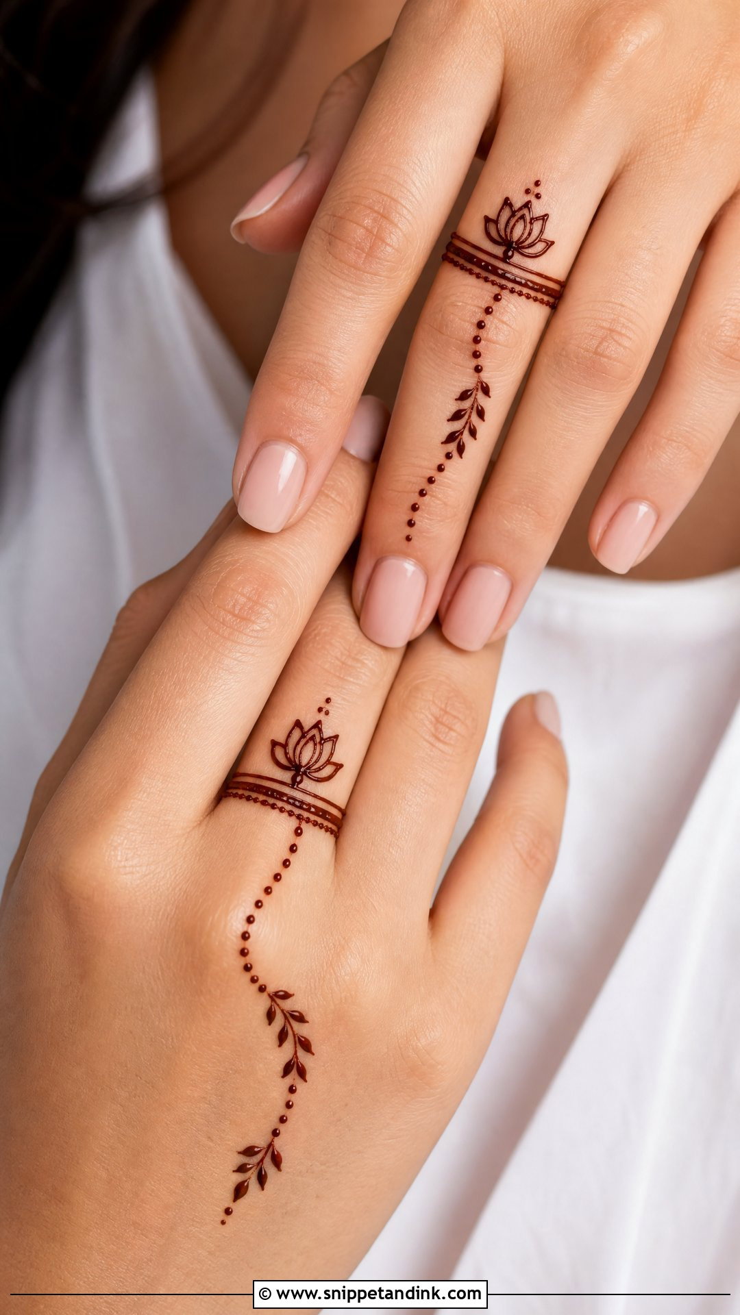 Lotus Ring Mehndi Design - Snippet and Ink - 30 Minimal Lotus Mehndi Design Ideas