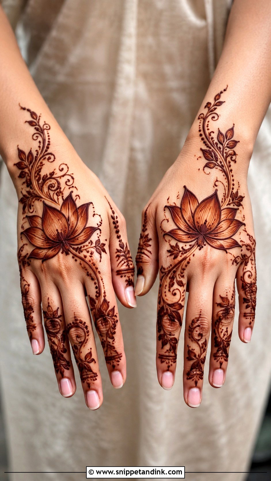 Lotus Shaded Mehndi Design - Snippet and Ink - 30 Lotus Flower Mehndi Design Ideas